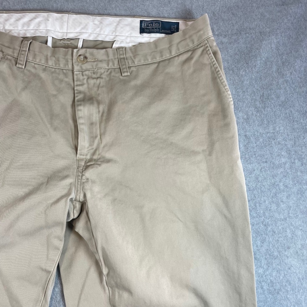 Polo Ralph Lauren Chino Pants Khaki Mens Size 37x30 Class Fit Causal Pants Tan - Picture 5 of 16